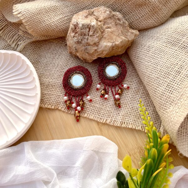 Ethnic Mirror Earrings